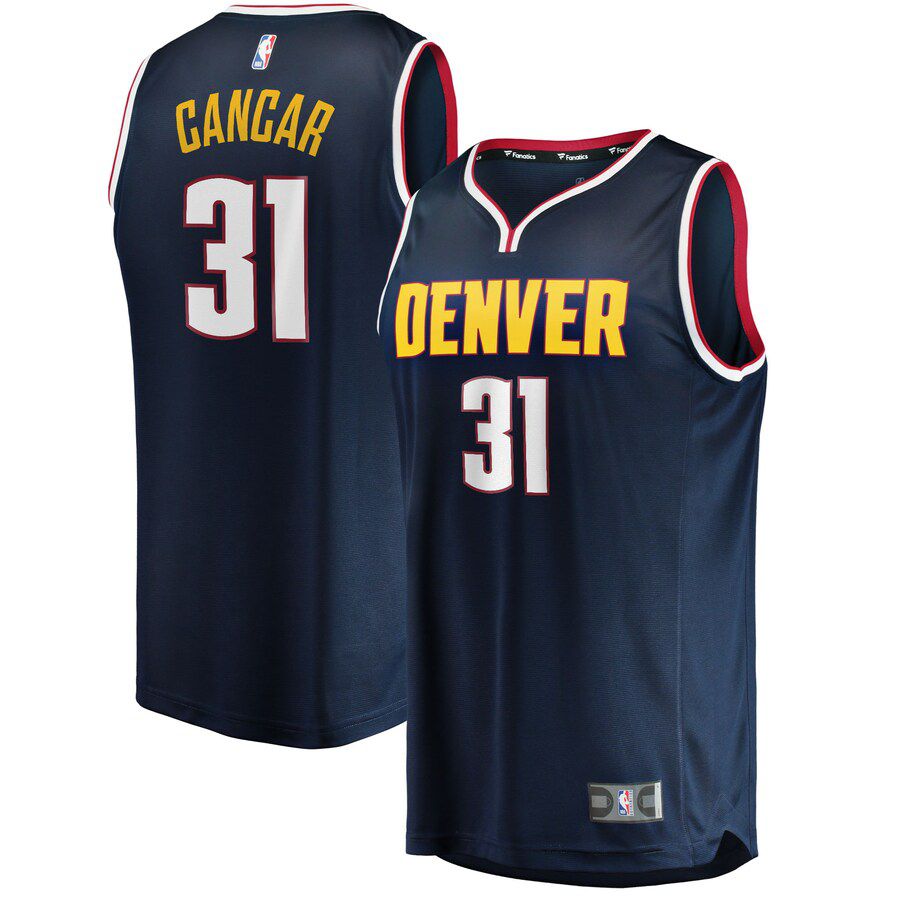 Men Denver Nuggets 31 Vlatko Cancar Fanatics Branded Navy Fast Break Replica NBA Jersey